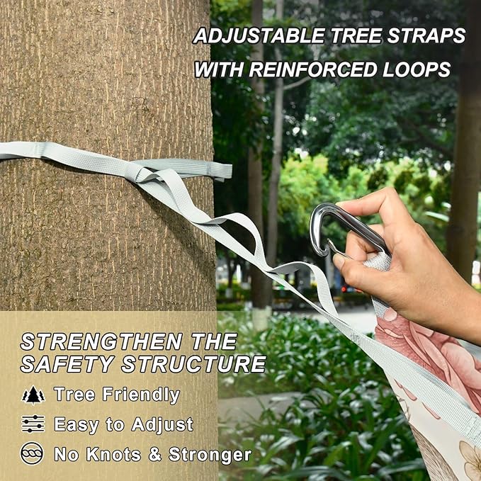 Hammocks for Outside Easter Rabbit Eggs Camping Hammock Portable Hammocks with Tree Straps and Carry Bag Camping Accessories for Hiking Beach Outdoor