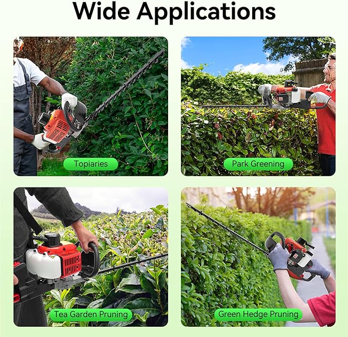 22.5CC Grass Trimmer,2-Stroke Engine Gas Lawn Mower,Double-Edged Hedge Machine with Handle Swivel Angle,25.59In Mowing Width, Grass Trimmer&Edger for Sawing Lawn Edges, Lawns, Weeds,High Hedges,Etc