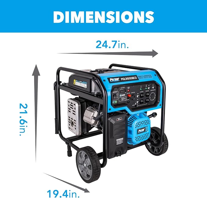 Pulsar 9,000-Watt Dual-Fuel Generator with Electric Start and CO Alert
