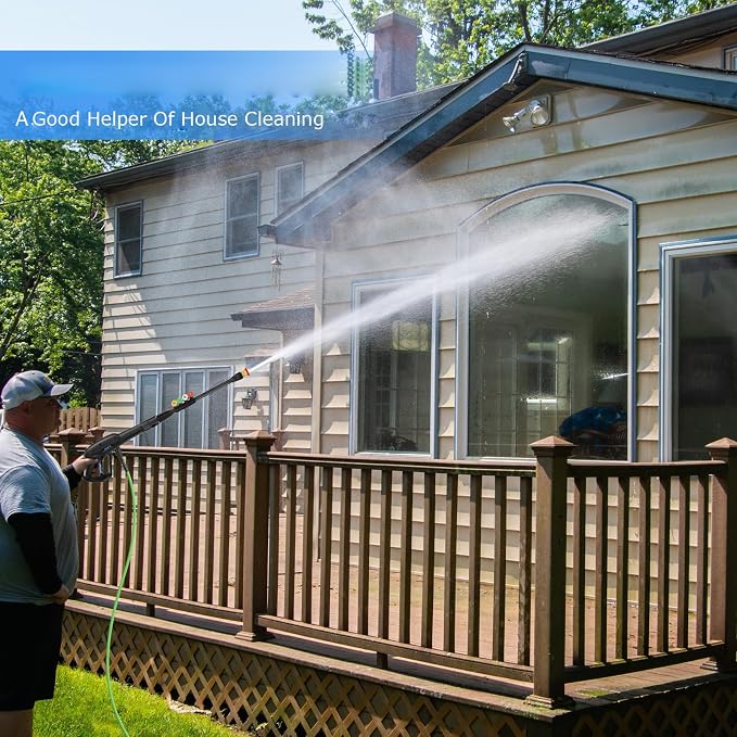 Pressure Washer 5000PSI High Power Washer with 33ft Pressure Hose Reel, 4 Nozzles and Foam Cannon, for Home, Cars, Fences, Patio (Blue)