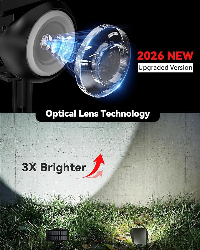 Monocular Solar Spot Lights Outdoor Waterproof, RGB+3CCT Solar Tree Spotlight, Bright Solar Uplights for Halloween Decorations Outdoor, Multicolor Garden Yard Landscape Path Lights [8Pack]