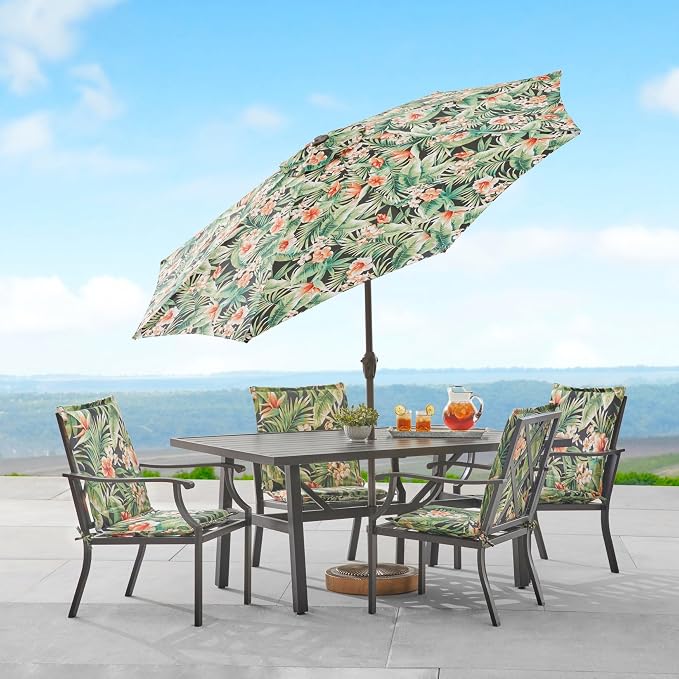 BrylaneHome Bh Outdoor Performance Flanged Hinged Cushion - Hibiscus