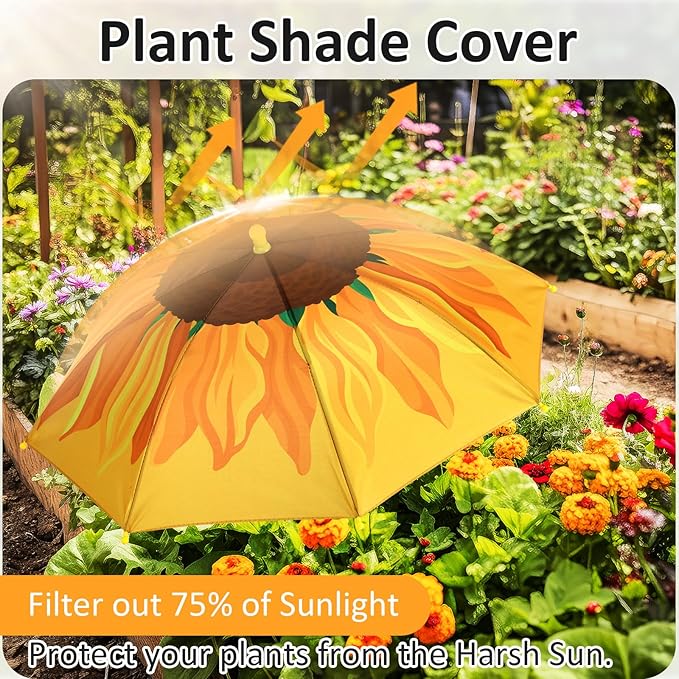 Plant Umbrellas for Outdoor Plants, Large Garden Plant Umbrella Shade Upgraded Adjustable Angle Height for Potted Plants Garden Beds