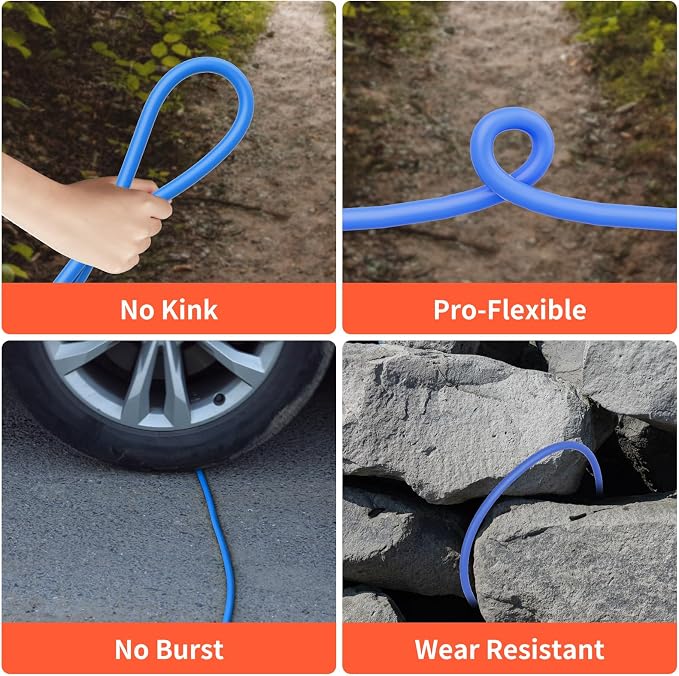 Pressure Washer Gun with Foam Cannon & 50ft Power Washer Hose, 3600PSI Pressure Washing Kit with 15" Extension Wand & 7 Nozzle Tips, 3/8'' Quick Connector & M22 15mm/14mm Fittings