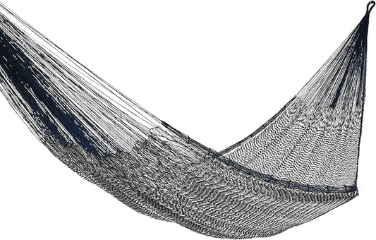 NOVICA Blue Purple Cotton Hand Woven Mayan Rope 2 Person XL Hammock, 'Ocean Waves' (Double)