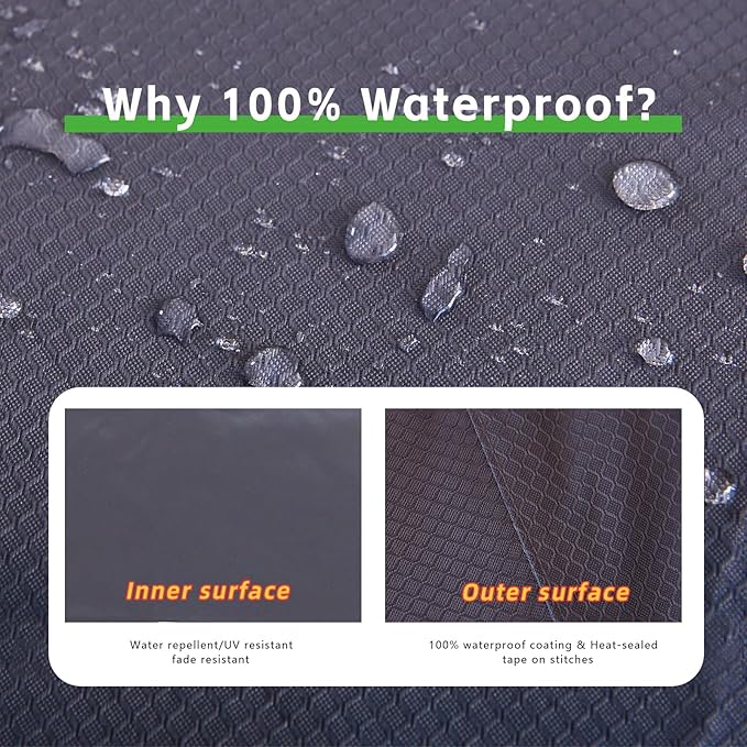 Outdoor Loveseat Cover,Waterproof for Outdoor Couch Cover, Outdoor Sofa Covers, Patio Furniture Covers, Patio Furniture Set, 102" W x 74" D x 27.5" H Black