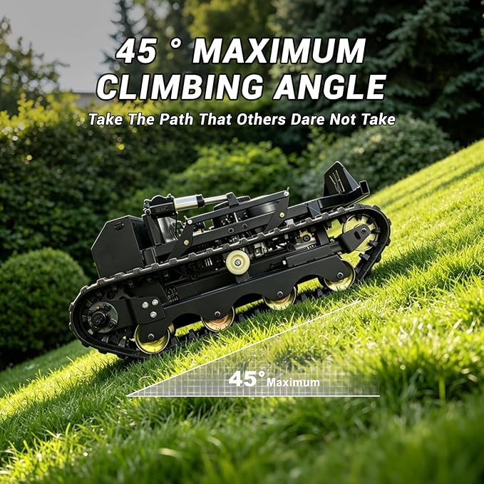 23HP Tracked Remote Control Lawn Mower with 35.5" Wide Deck & 1600W Brushless Motors, 45° Hill Climber for Pasture, Orchard & Yard