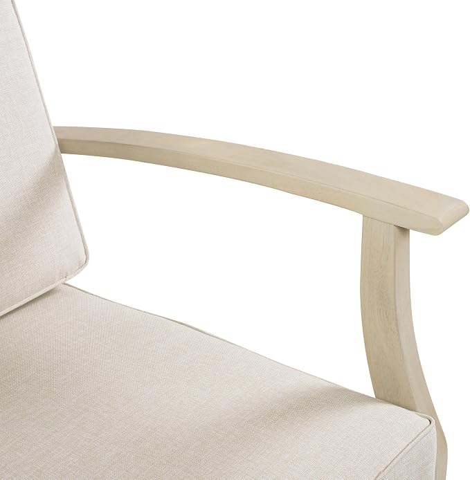 Christopher Knight Home Alex Acacia Wood Outdoor Patio Furniture Set for 6, Patio Sofa Set with Cushions, Patio Conversation Set with Sectional Sofa+Club Chairs and Coffee Table, Light White+Sand