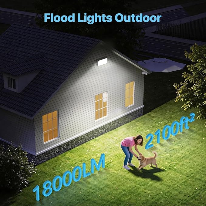 HYPERLITE LED Wall Pack 120W: 18000lm Black LED Security Flood with Dusk to Dawn Photocell - Industrial Outdoor Wall Lights Out Door 2Packs for House Warehouses Driveway UL Listed