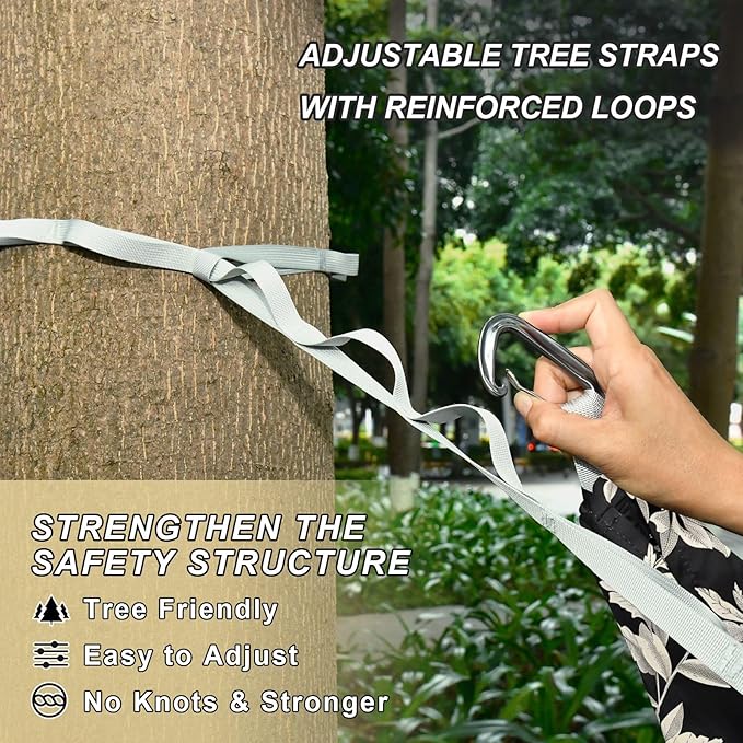Camping Hammock Outdoor Hammocks for Outside Zebra and Plants Beach Trees Portable Lightweight with Pockets Tree Straps Indoor