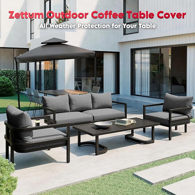 Zettum Outdoor Coffee Table Cover – Coffee Table Cover Rectangle Waterproof & Heavy Duty, Patio Table Covers for Side Tables, 600D Covers Provide All-Weather Protection - 50 x 30 x 18 Inch