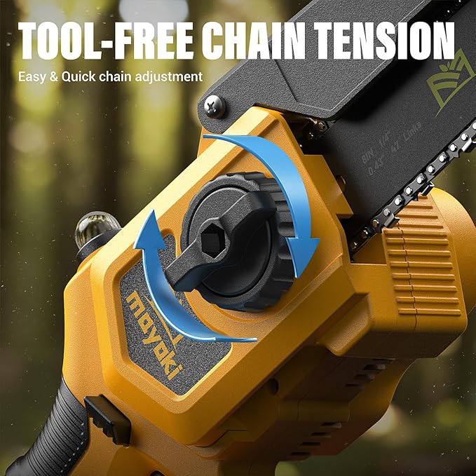 Cordless 8In Chainsaw w/ 4.0Ah Battery and Charger,Compatible with Dewalt 20V MAX Battery, 39Ft/s Electric Portable Chain Saw Auto Oiler, 900W Brushless Motor, for Tree Trimming, Cutting, Pruning