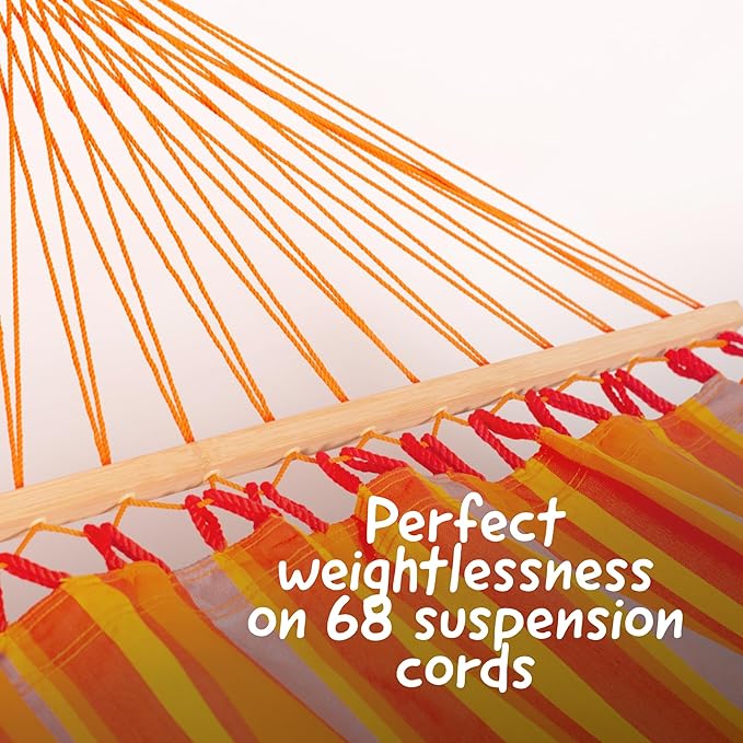 LA Siesta® Alisio Hammock with Spreader Bar & Nautico Stand, Portable Outdoor Hammock with Stand Heavy Duty, 2 Person Hammock with Stand for Outside Patio Porch - Max 355 Lbs, Toucan
