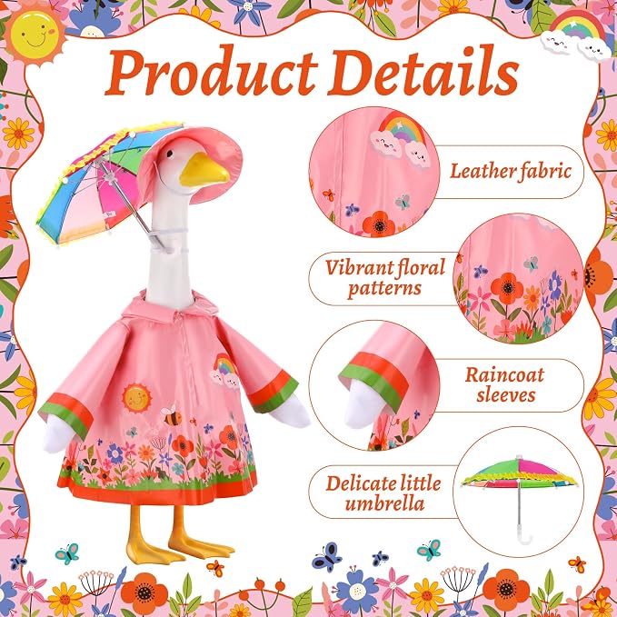 Porch Goose Outfit Summer Hawaiian Fishing Porch Goose Outfit Clothes Costume for 23 In Statue Garden Yard Decor