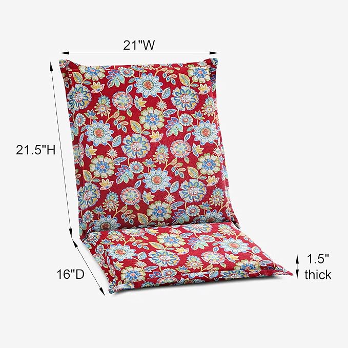 BrylaneHome Bh Outdoor Performance Flanged Hinged Cushion - Bright Cobalt Cabana