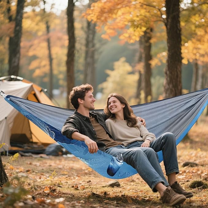 Blue Gradient 330lb Capacity Hammocks with Tree Straps Cloth Hammock for Camping Travel Accessories Base para poner hamaca