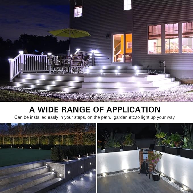 LED Deck Lights 0.7" Tiny Deck Driveway Light Dock Path Step Road Light Outdoor and Indoor Decoration Security Lighting (Cool White, 6pcs)