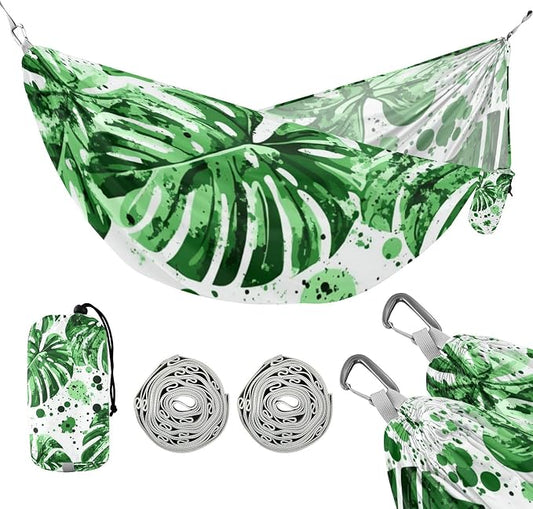 Green Leaves Camping Hammock Fabric for Outside Patio Garden