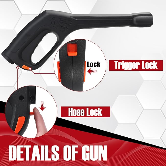 JOEJET Pressure Washer Spray Gun and Hose 32FT, Extension Wand and 5 Nozzle Tips, Compatible with Some Portland Husky Black Decker Ford Pulsar ShopForce Taskforce Powerwasher Power Washer