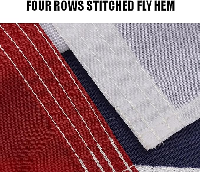 Texas State Flag 3x5 Feet - Embroidered Sewn Heavy Duty 210D Oxford TX Flag 4 Rows Hemming State of Texas Flags with 2 Brass Grommets for Indoor Outdoor
