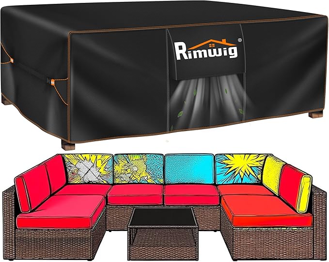 Extra large Patio Furniture Set Covers Waterproof, outdoor furniture clearance, Outdoor Sectional Sofa Couch Set Covers, Dining Table Chair Set Cover Rectangular Heavy Duty 110" L x 83" W x 28" H