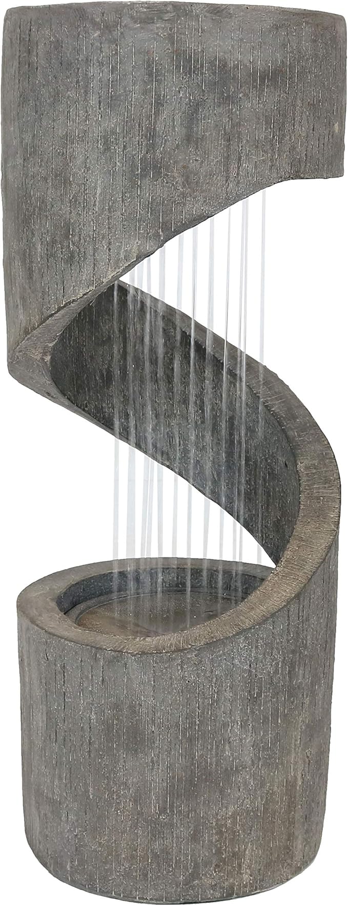 Sunnydaze Showering Spiral Electric Water Fountain with LED Light - 31-Inch - for Garden, Patio or Yard