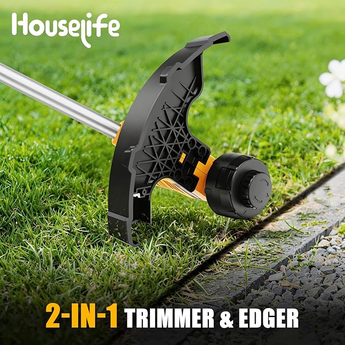 16-Inch Cordless String Trimmer & 600 CFM Leaf Blower Combo Compatible with DEWALT 20V MAX Battery (Tool Only), Brushless Weed Eater Edger with Dual Safety Switch & 3-Speed Turbo Lightweight Blower