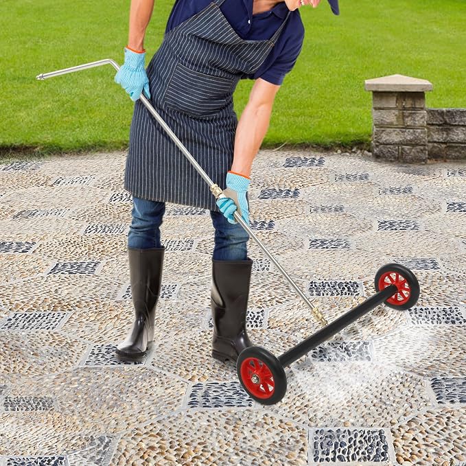 22in Ressure Washer Water Broom, 2 in 1 Pressure Washer Attachment W/ 7 Nozzles, Under Car Pressure Washer Attachment, Universal 1/4 Connector, 4000 Psi for Removing Mud & Sediment Deposits. (Red)