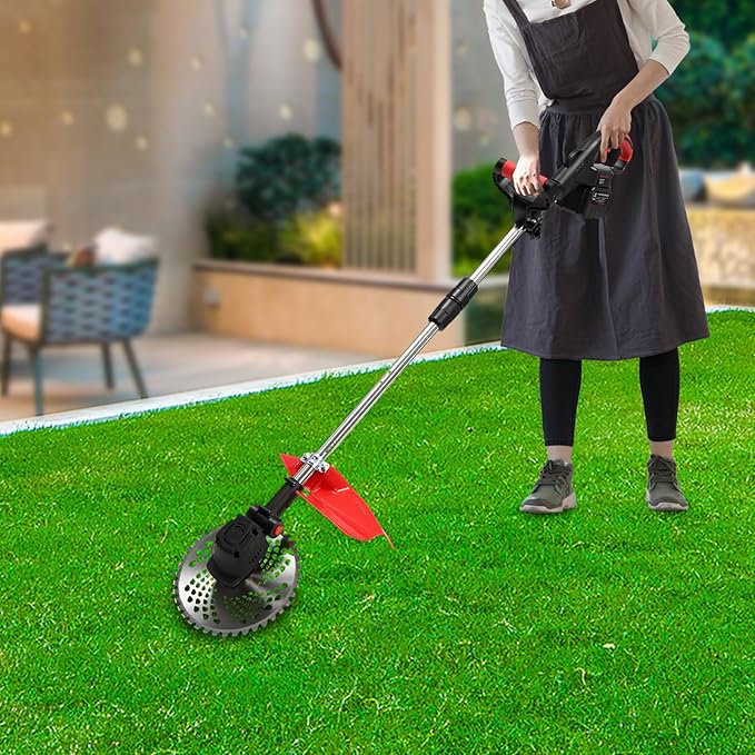 21V Cordless Weed Eater - 4-in-1 Electric String Trimmer/Edger/Brush Cutter, 30000mAh Battery Powered with 2 Li-Ion Batteries & Charger, for Lawn/Yard/Garden (Lightweight)