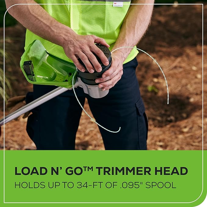 Greenworks 82V Bundle - 16" Brushless Cordless String Trimmer + (2) 2.5Ah Batteries and Dual Port Charger (Bonus Battery)
