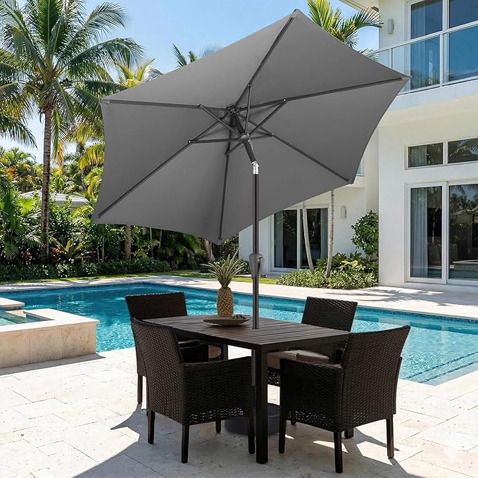 Jarka&Co 7.5ft Patio Umbrella Outdoor - Table Outdoor Umbrella with Push Button Tilt Waterprool UV Protection, Sun Umbrella for Pool, Porch, Garden, Deck, Backyard (Anthracite)