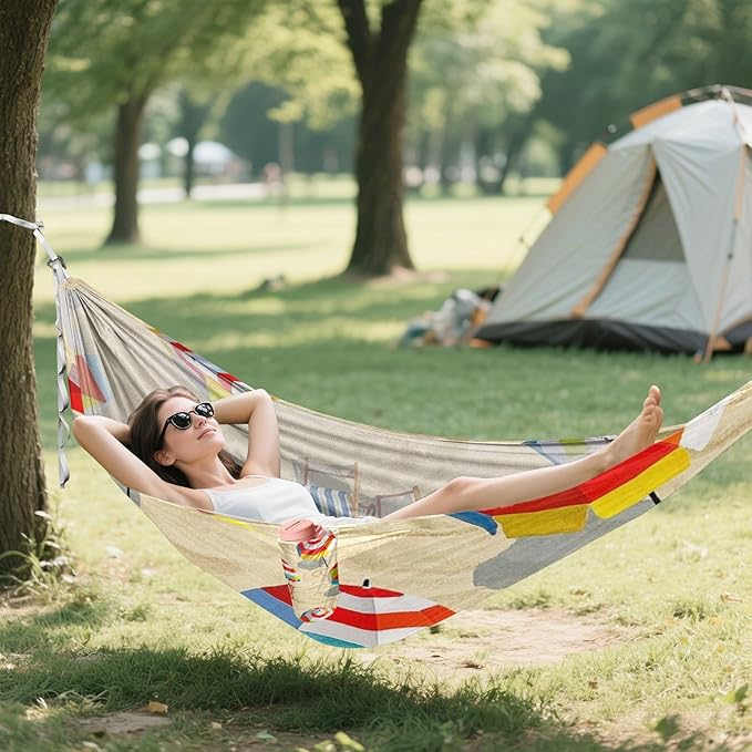 Summer Beach Loungers Cartoon 330lb Capacity Outdoor Hammock with Portabl Carry Bag Indoor Hammock for Camping & Hiking Essential hamacas para Patio