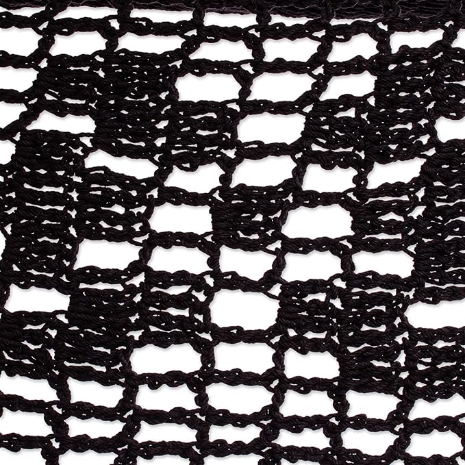 NOVICA Artisan Handmade Cotton Rope Hammock Coal Black Tasseled from Mexico Solid Maya 'Veranda in Black'(Triple)
