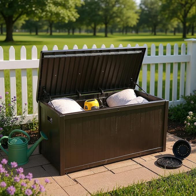 Large Outdoor Storage Boxes Waterproof Garden Storage Box Lockable Deck Box for Furniture Outside Cushions Gardens Pool Tools