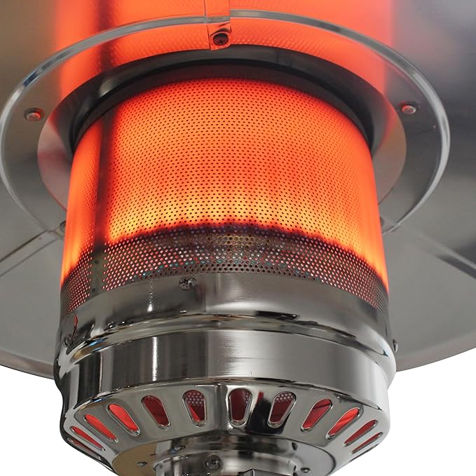 BTExpert 50000 BTU Propane Patio Heater for Outdoor Double-Layer Stainless Steel Burner, Wheels, Triple Protection System, Outdoor Heater Round Table design for Home and Commerical, Bronze