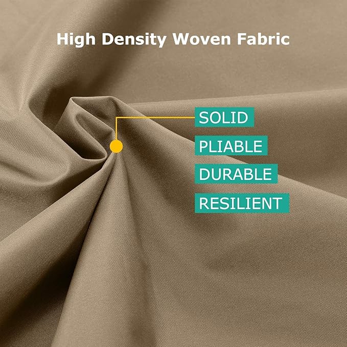 SunPatio Outdoor Chair Covers Waterproof, Heavy Duty Patio Lawn Furniture Cover, All Weather Protection Lounge Deep Seat Covers with Air Vent and Straps, 2 Pack - 34"W x 37"D x 36"/25''H, Taupe