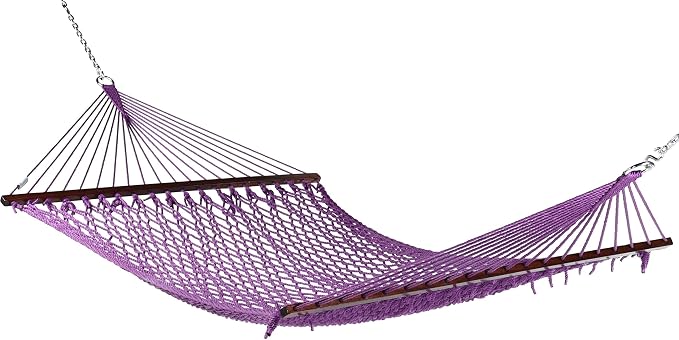 Rope Hammock and Tri Beam Stand (Purple Hammock and Black Stand)