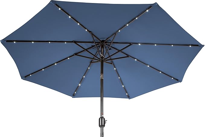 Trademark Innovations Deluxe Solar Powered LED Lighted Patio Umbrella - 9'