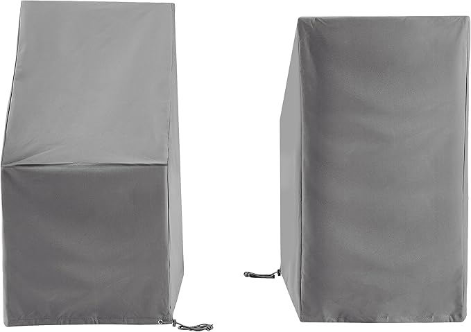 Crosley Furniture Patio Furniture Covers, Waterproof 2-Piece Outdoor Chair Cover Set for Dining Side Chairs, Gray