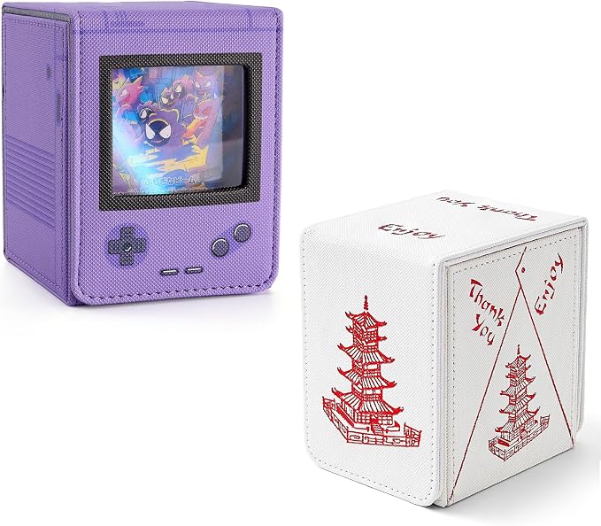Venssu Purple Retro Gaming Console Appearance Deck Box and Chinese Takeout Deck Box Bundle