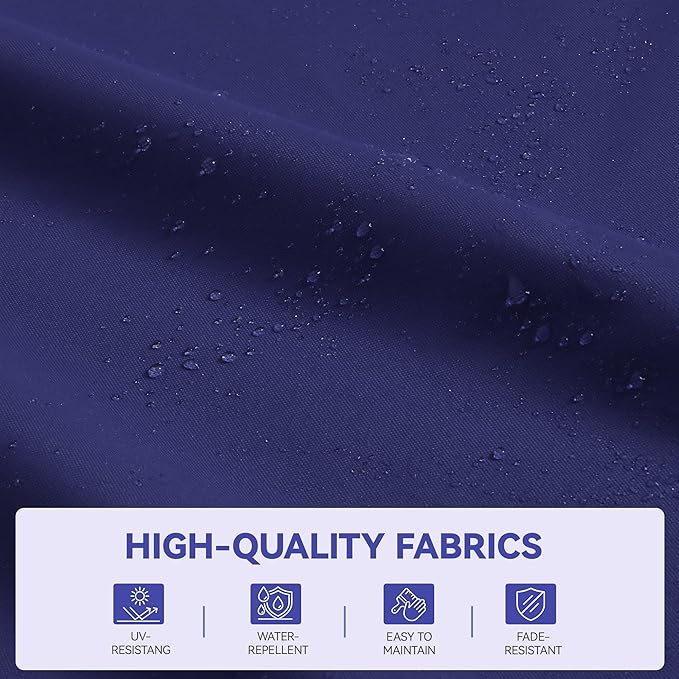 GENTEACO 9x12FT Cantilever Patio Umbrella, Double Top Rectangle Offset Umbrella 7 Angle Tilts & 360° Rotation, Large Heavy Duty Outdoor Sun Umbrella for Pool Market, Navy Blue
