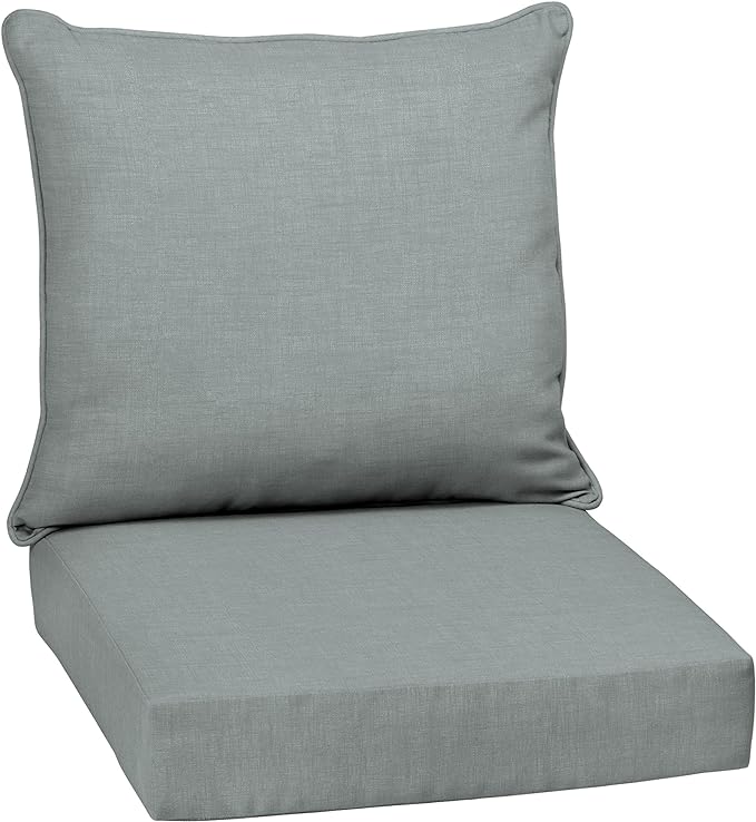 Arden Outdoor Deep Seat Cushion Set, 24x24, Stone Grey