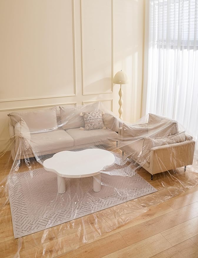 TopSoon Plastic Sofa Bag Clear Couch Cover,Moving & Storage Sofa Bag, Dust-Proof Waterproof Plastic Furniture Cover,134-Inch Long by 46-Inch Wide