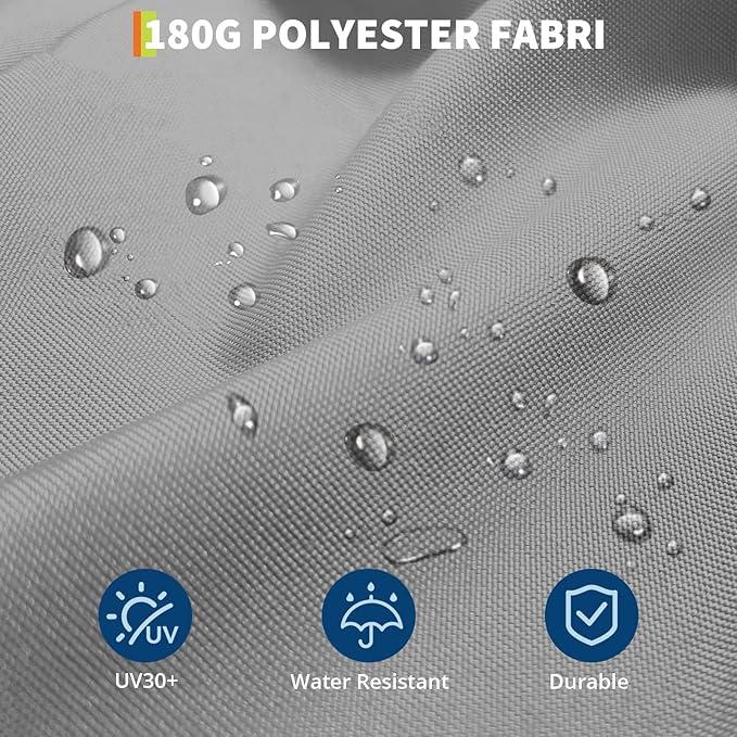 15FT Rectangular Patio Umbrella With Solar Lights & Base Included - Large Patio Umbrella With Crank Handle, UV Protection for Outdoor Market, Lawn, Backyard, Pool