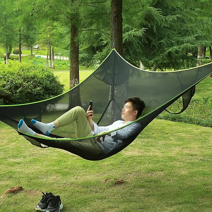 Triangle Hammock 13ft Net Camping Hammock Portable Backyard Hammock for Multi-Person Use, Ideal for Outdoor Backyard Garden