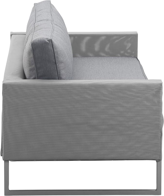Elle Decor Tropez Mesh Outdoor Patio Furniture Collection with Metal Frame Love Seat, Gray