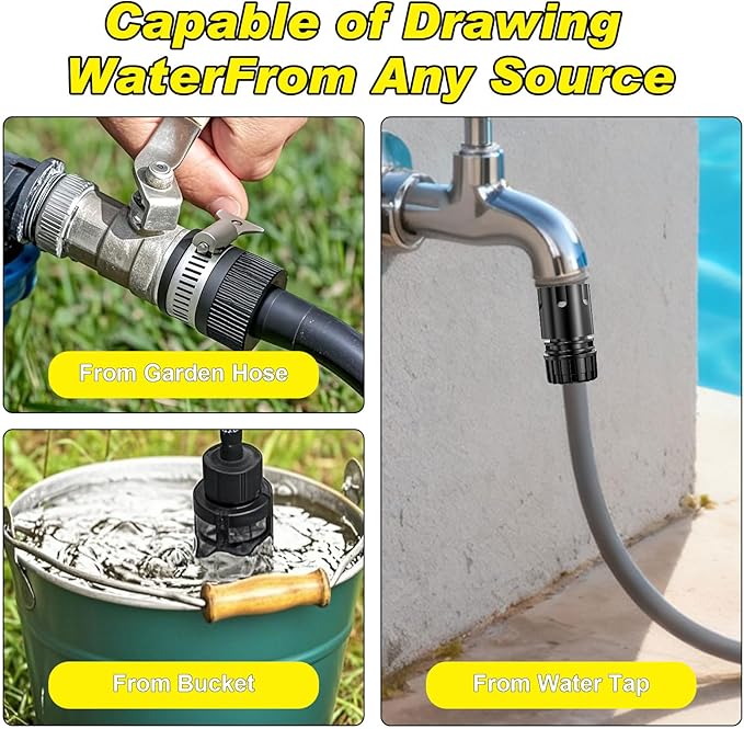 Cordless Portable Washer, Brushless Motor, 4 Speed Modes, 6-in-1 Swivel Nozzle, 2 x 4.0 Ah Batteries, 5 m Hose, Lightweight Handheld Car Washer for Home, Garden