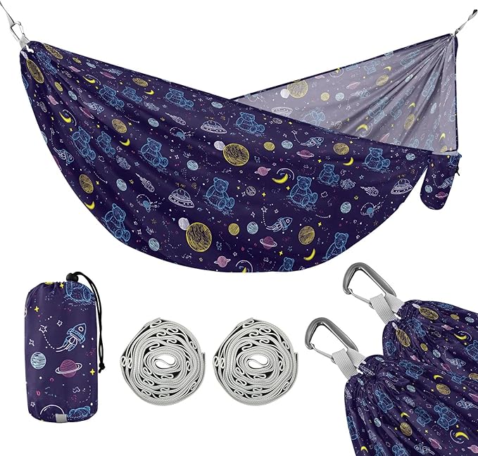 Camping Hammock Outdoor Hammocks for Outside Bear Space Cute Beach Trees Portable Lightweight with Pockets Tree Straps Indoor