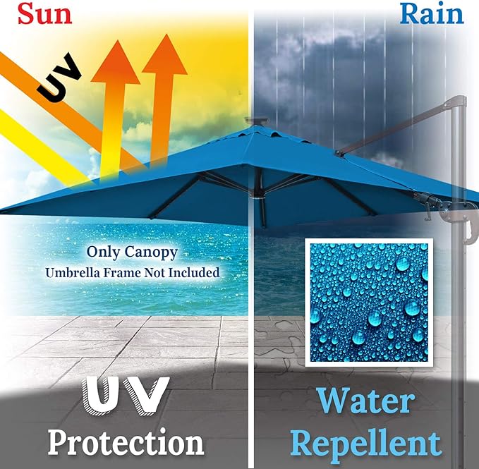 BenefitUSA Outdoor Canopy Top Cover Only Replacement Canopy for 10'x10' ROME Cantilever Patio Umbrella (Canopy Only)