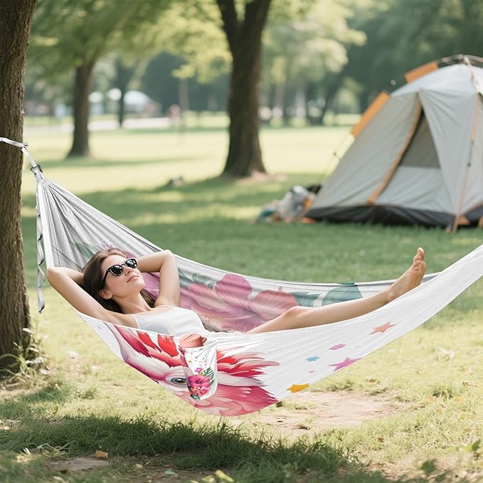 Hammocks for Outside Cute Cockatoo Camping Hammock Portable Hammocks with Tree Straps and Carry Bag Camping Accessories for Hiking Beach Outdoor